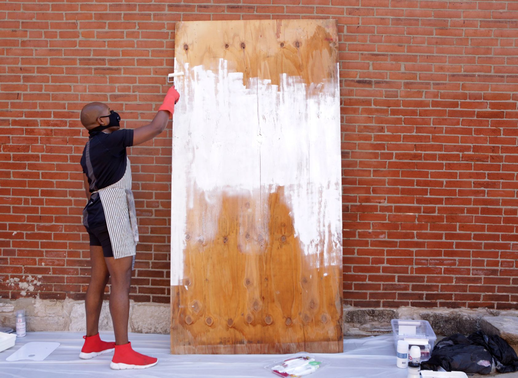 Black Lives Matter painted boards